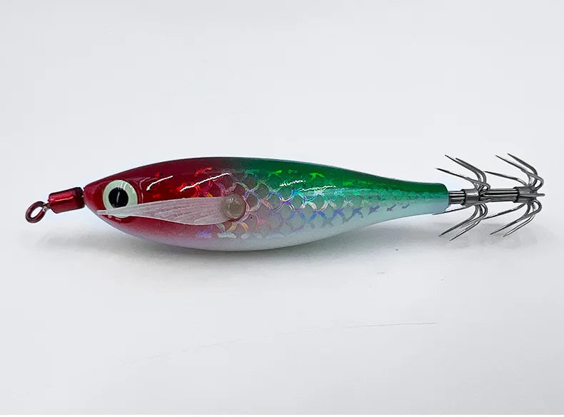 9pcs/page Glow Squid Jig Hook Saltwater Fishing Bait Artificial Egg Wood Shrimp Lures Sea Fishing Octopus Cuttlefish Squid Lure