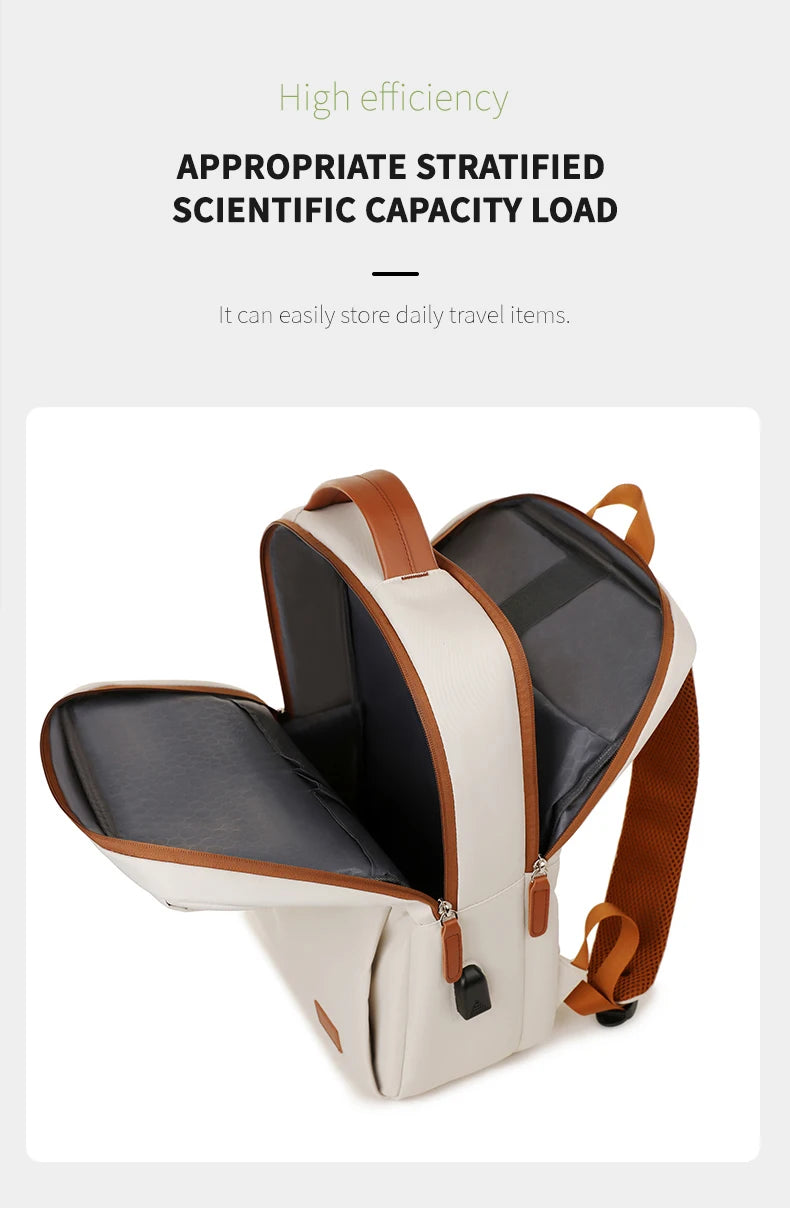Fashionable and Simple Large-Capacity Backpack for Daily Commuting and Office Use