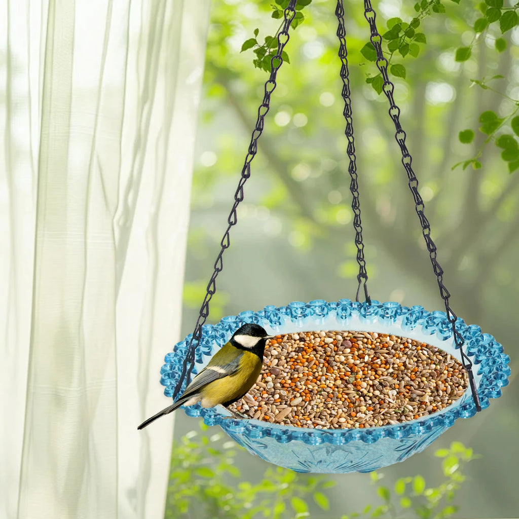 Hanging Bird Bath Hanging Bird-Feeder- Garden BirdBath Tray Wildlife Feeder Plate Water Bowl or Water Bowl for Garden Decoration