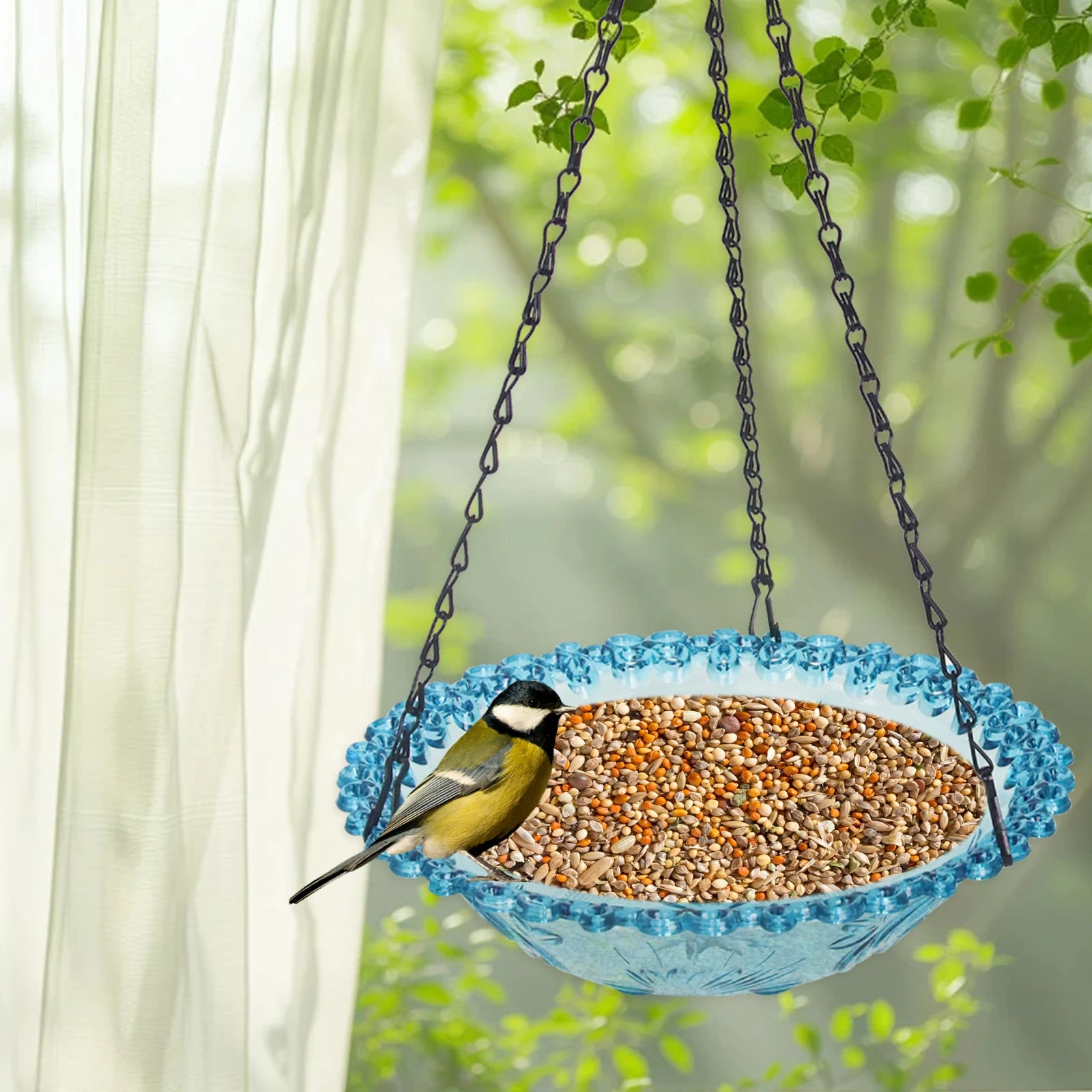 Hanging Bird Bath Hanging Bird-Feeder- Garden BirdBath Tray Wildlife Feeder Plate Water Bowl or Water Bowl for Garden Decoration