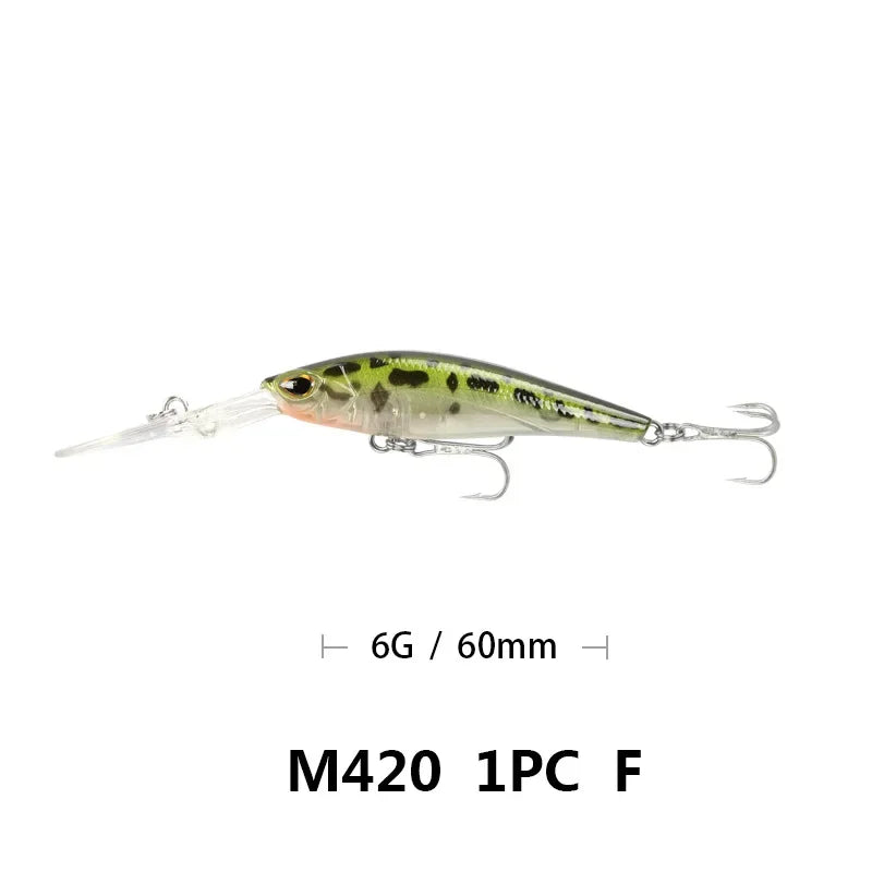 Fishing Lure Long Lip Minnow Wobbler Lure 6cm 6g Deep Diving Floating Jerkbait Swimbait Artificial Hard Bait Trout Bass Bait