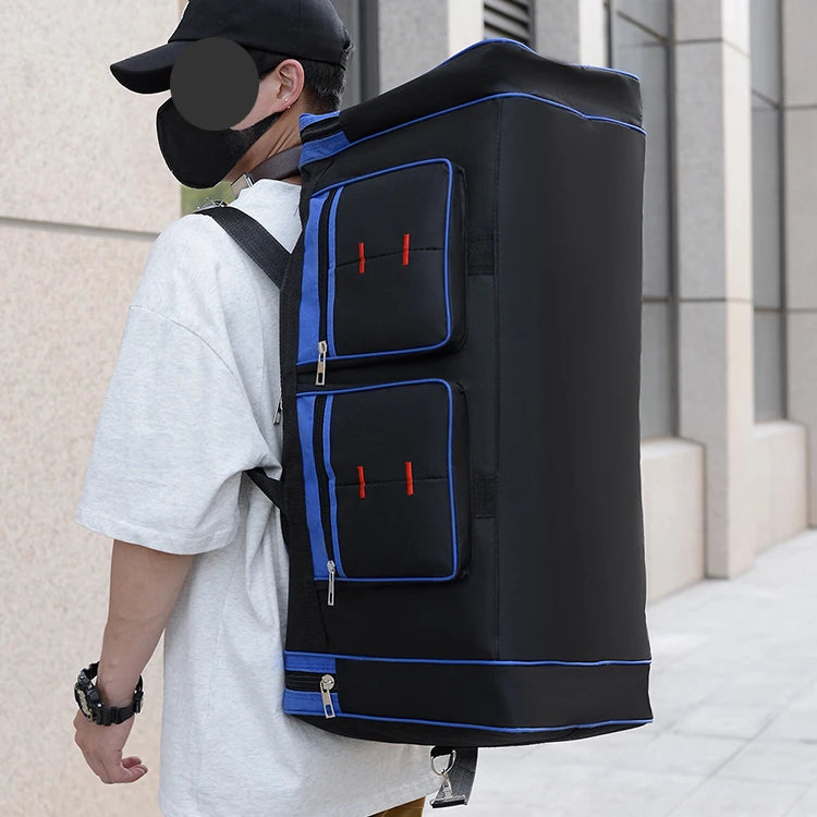 Large capacity luggage bag - multi pocket travel handbag, sports equipment bag, zipper closure