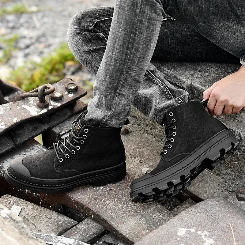 Winter Men Boots Waterproof Leather Boots Keep Warm Mens Ankle Boots Comfortable Man Work Boots Male Snow Boots Men Botas