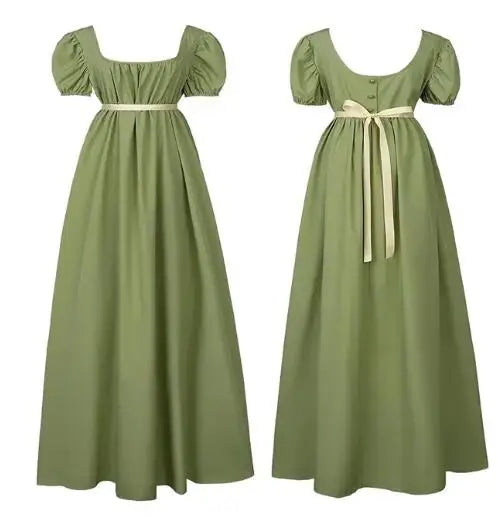 2024 Dresses for Women with Satin Sash Ruffled Puff Sleeve Empire Waist Dress Gown Tea Party Dress for Women