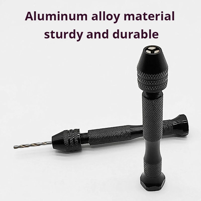 Mini Tool Set with Black Hand Twist Drill 10Pcs Fried Dough Twists Drill for Woodworking Drilling Rotary Wood Holes Tools