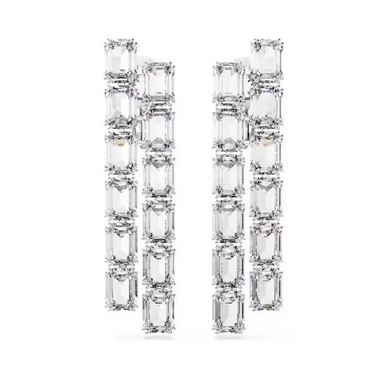 High Quality Earrings 2025 New Trend Fine Jewelry Charm Purple Butterfly White Blue Geometric Crystal Fashion Women's Ear Clip