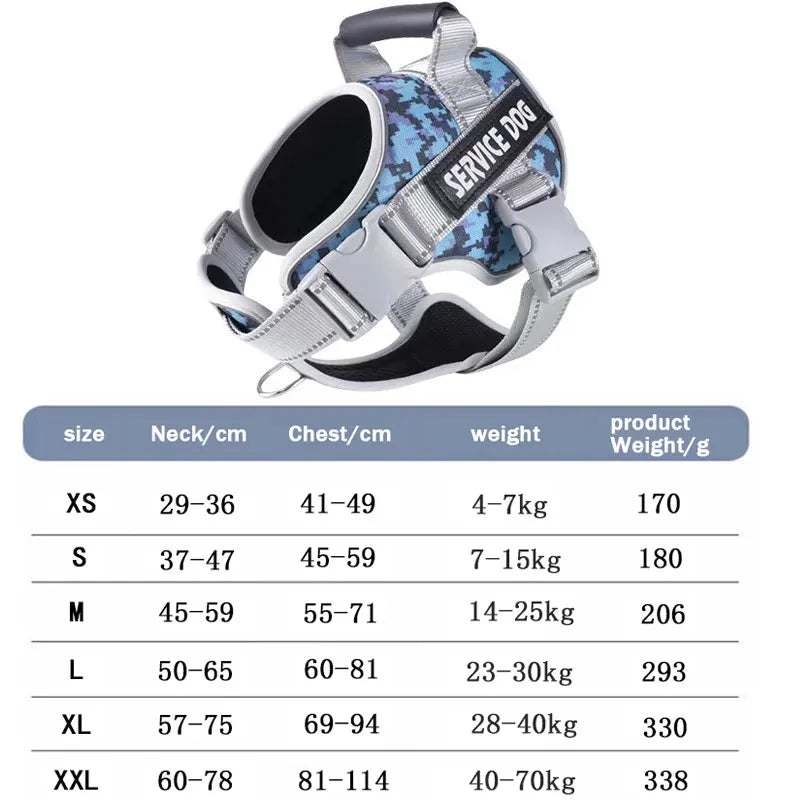 Customized Name Dog Harness Labrador Retriever Harness Medium Large Dog Reflective Adjustable Outdoor Walking Pet Supplies