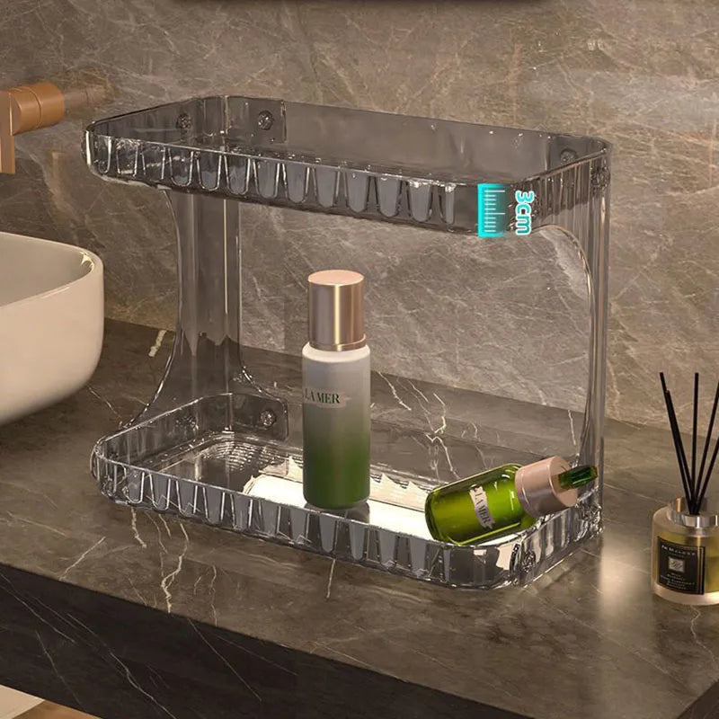 Bathroom Storage Rack Toilet Double Layer Cosmetics Storage Box Washstand Organizer Desktop Skincare Storage Rack Display Stand
