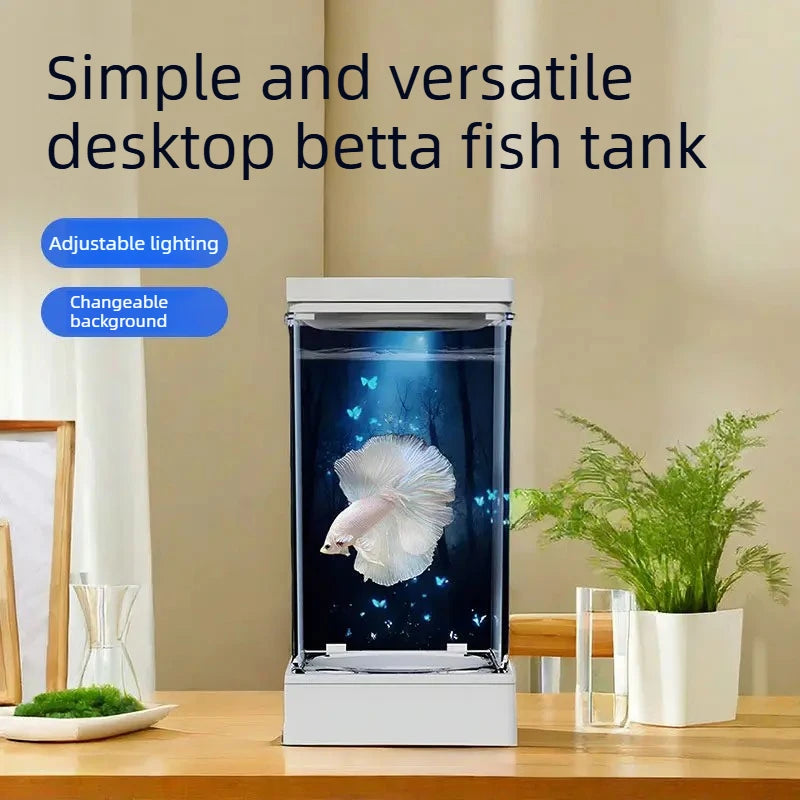 Small Aquarium Compact Aquarium Starter Kit With Light And Filter Home Decor Small Landscape Supplies For Living Room Office