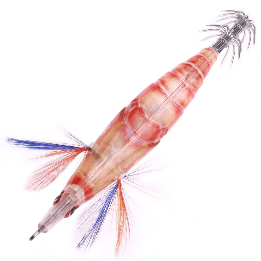 10cm 12g Fishing Lure 2.5# hook Artificial Noctilucent Squid Cuttlefish Jigs Noctilucent Wood Artificial Squid Hook Jigs