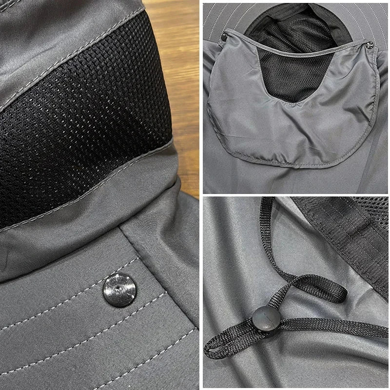 Summer Sun Hats Outdoor Fishing Hats Men's And Women's Camping Visors Bucket Hats Neck Flap Bucket Hats