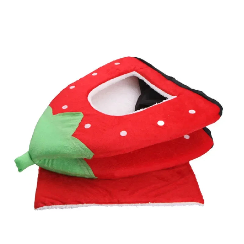 Strawberry Shape Cat Bed House Kennel Nest Sleeping Bag Puppy Pet For Small Dogs Sofa Mat Cushion Cat Pet Supplies Cama Gato