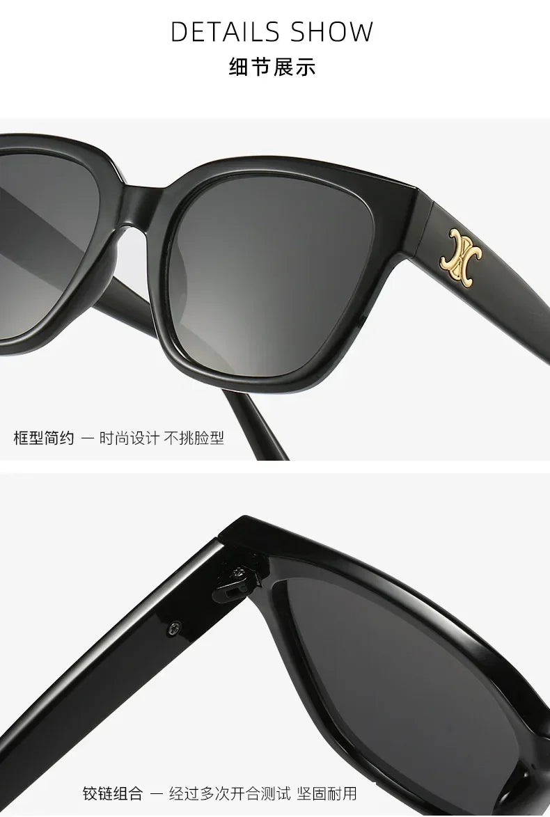Man Summer 2025 new sunglasses high-end square slimming Facebook same style sunglasses anti UV simple women's version