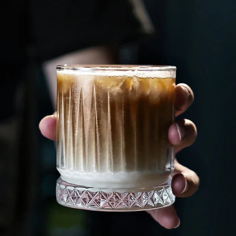 Dlight Decor Diamond Stripe Glass Coffee Cups (100–450ml)