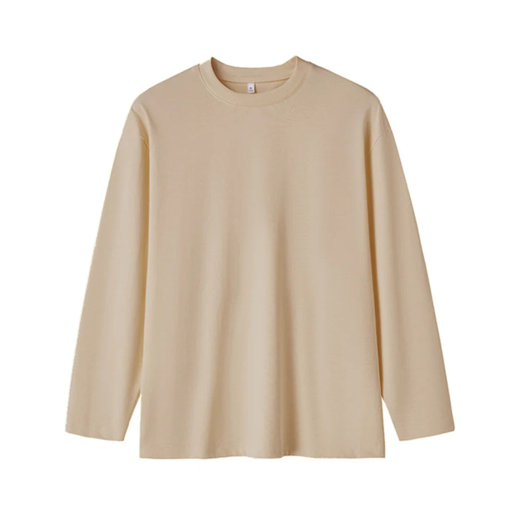 New Long Sleeve t shirt for Men Autumn Fashion Cotton Solid Color t-shirts Cozy Streetwear Men's t-shirt 5XL Baggy Korean Trendy