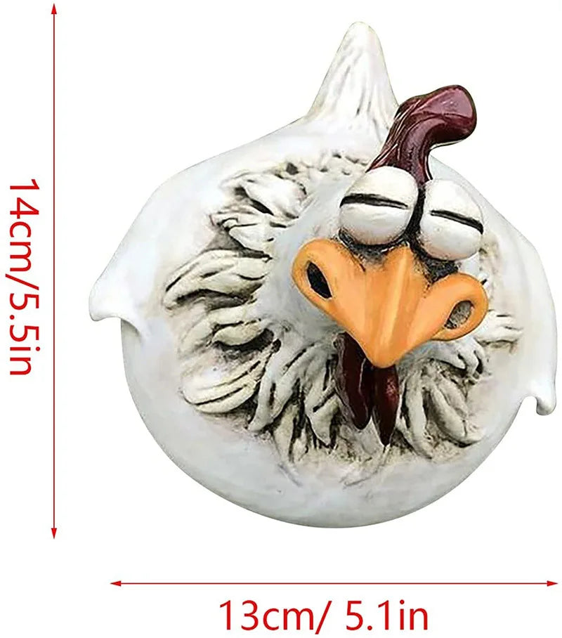 Funny Fence Chicken Spoof Rooster Garden Decoration Ornaments Resin Craft Garden  Garden