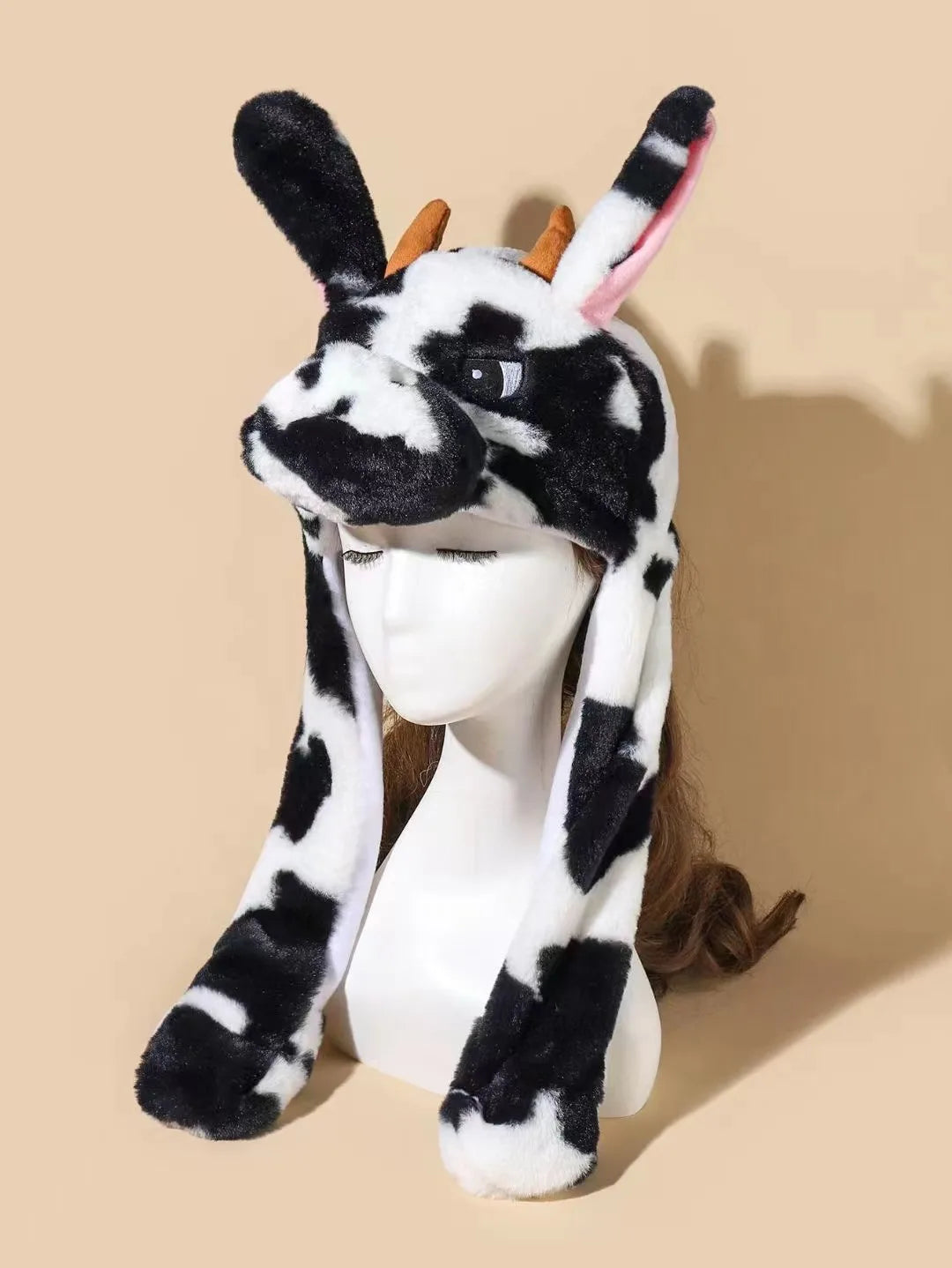 2023 New Halloween Men's and Women's Rabbit Hats Plush Ears Activity Hats Airbag Hats Halloween Christmas Ball Hats