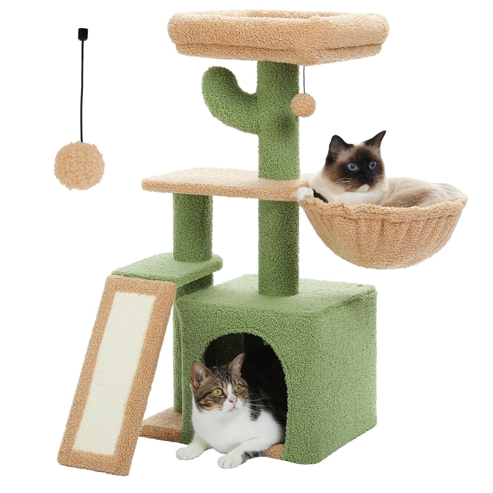 Flower Cat Tree for Indoor Small Cat Tower with Sisal Scratching Ramp Cozy Hammock and Removable Top Perch Cat Condo Kittens Toy