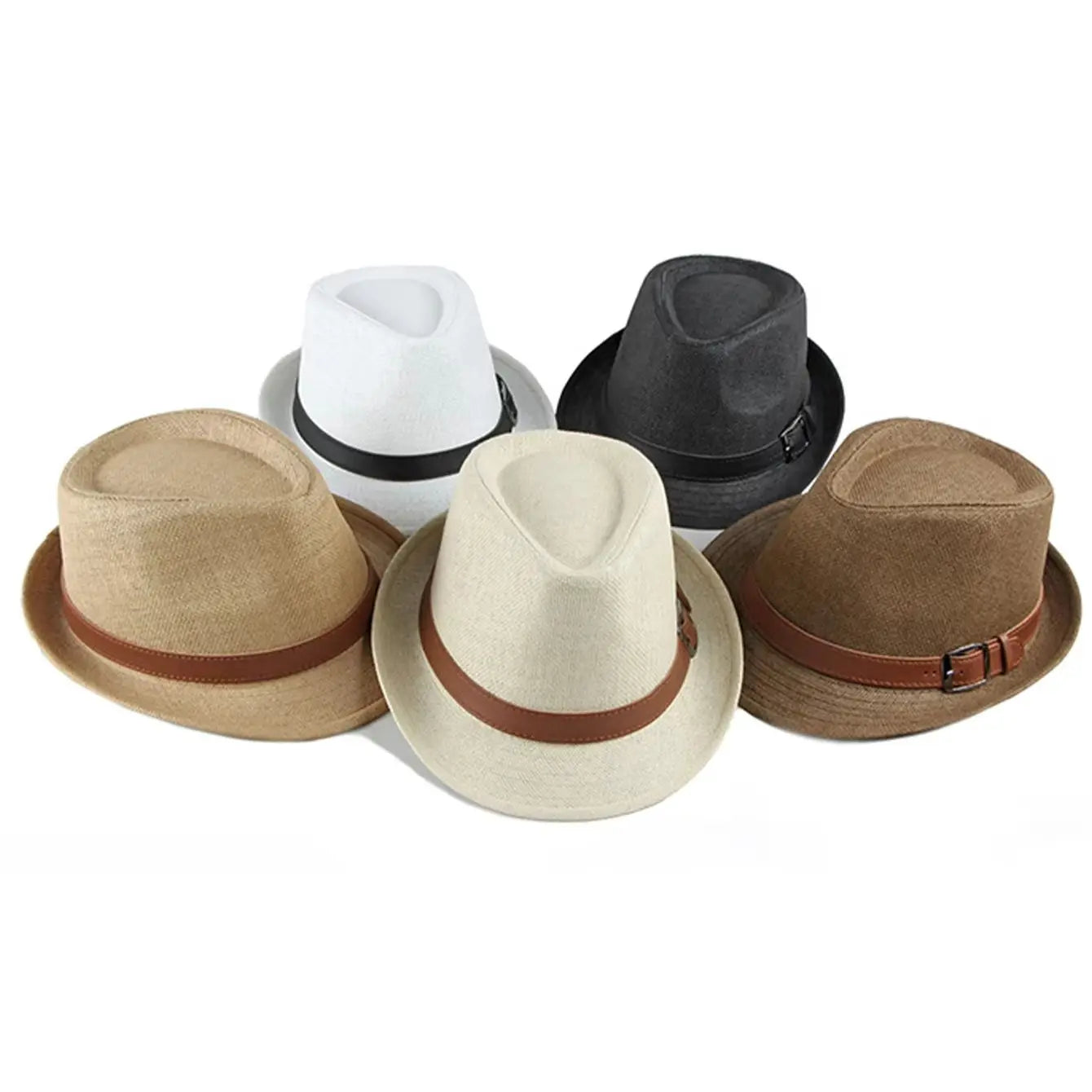 Spring and summer straw woven hats, fashionable top hats, sun protection and sunshade hats, British retro gentleman jazz hats
