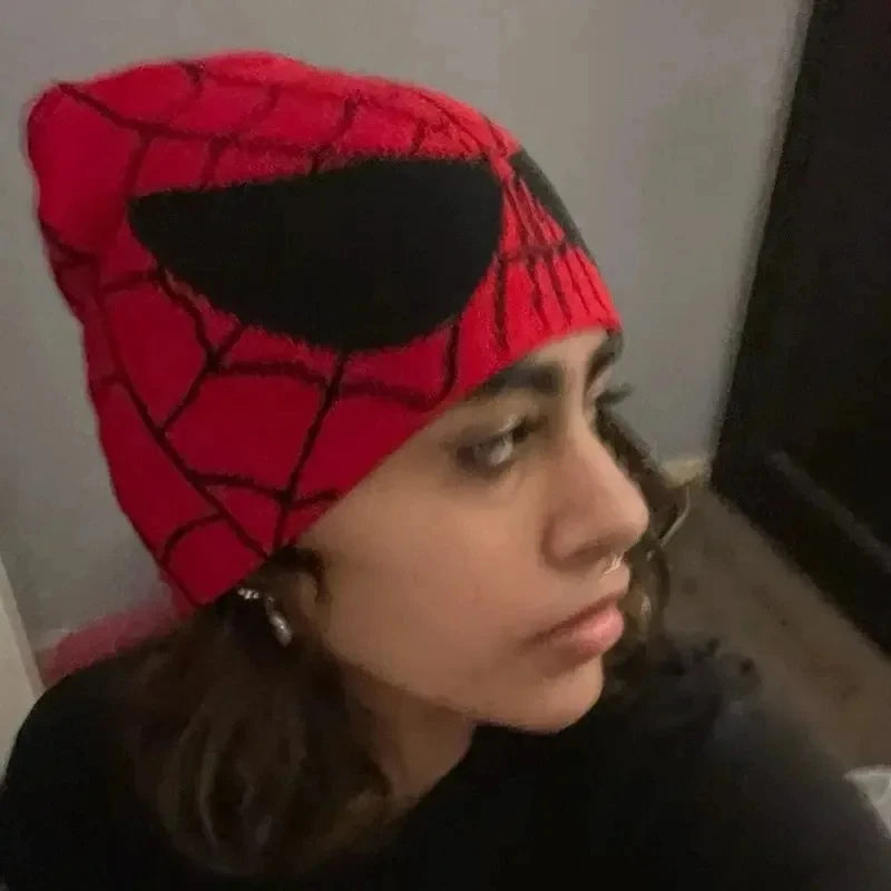 New Cartoon Spider Embroidered Beanies Hat Men Winter Autunm Warm Knitted Bonnet Cap Soft Wool  Beanies Caps Boys Gifts ﻿