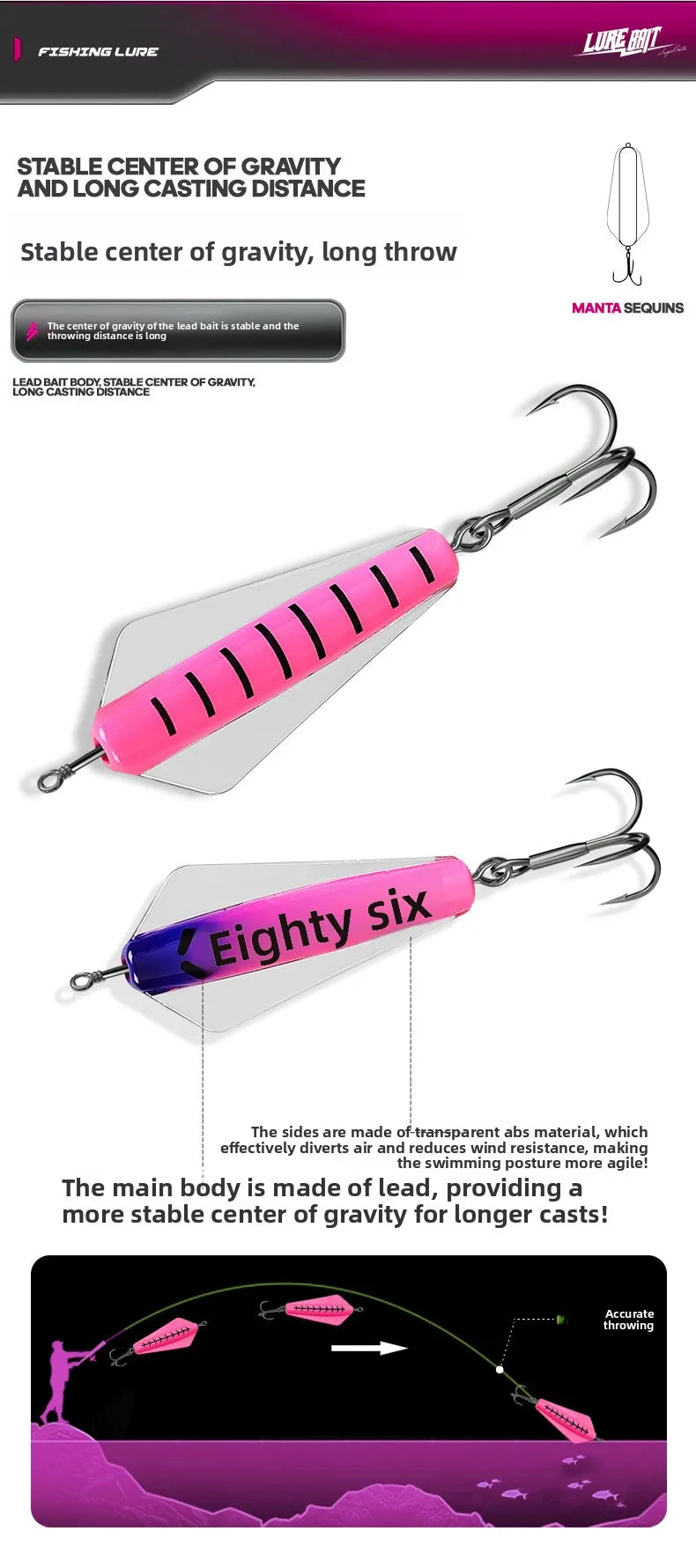 ，Fake Bait Fake Fish Bait Devil Fish Lure Fake BaitvibHard Bait Long Casting Floating Insect King Disc-Shaped Sea Fishing Trout