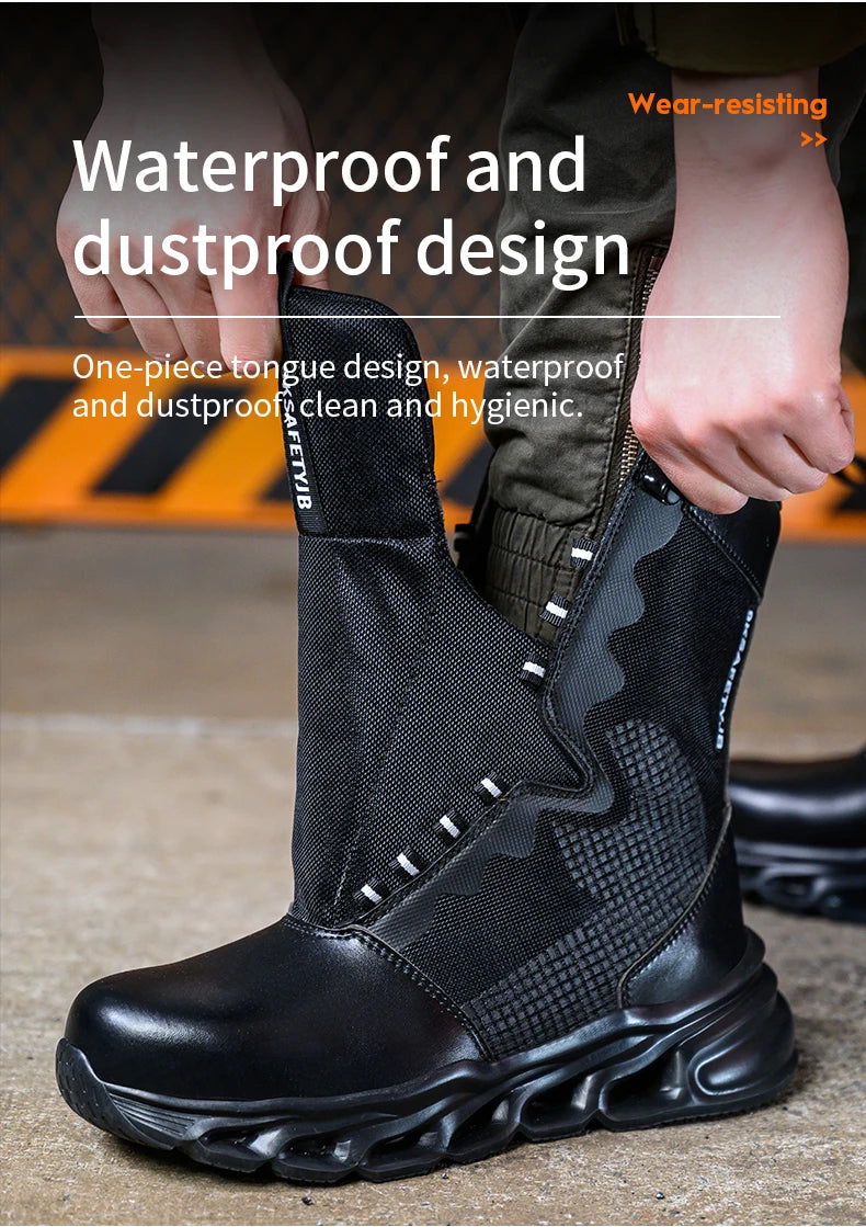 New Fashion 2024 Men Boots Safety Shoes Security Steel Toe Cap Military Boots Working Steel Toe Anti-Smashing Men's Work Boots