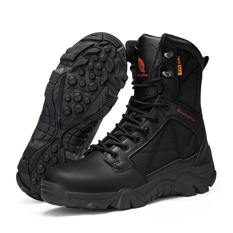 High-Top Anti-Smashing Work Boots Outdoor Waterproof Safety Shoes Steel Toe Non Slip Men's Boots Fashion Protective Men Shoes