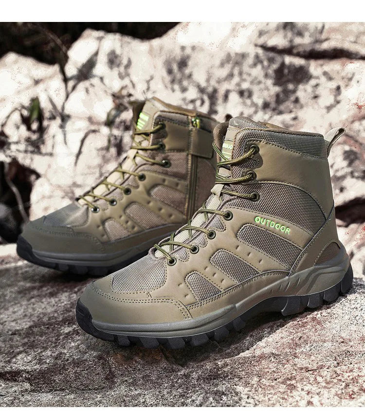 Men Outdoor Boots Winter Ankle Boots Warm Popular Footwear Male Suede Casual Snow Shoes Leather Walking Shoes Hunting Boot