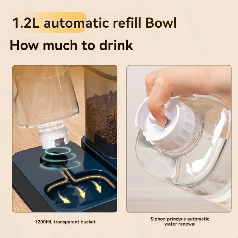 1/2 Pcs Pet Water Dispenser And 1 Pet Food Dispenser Set,  Cat Water Dispensers,  Pet Bowl Feeders