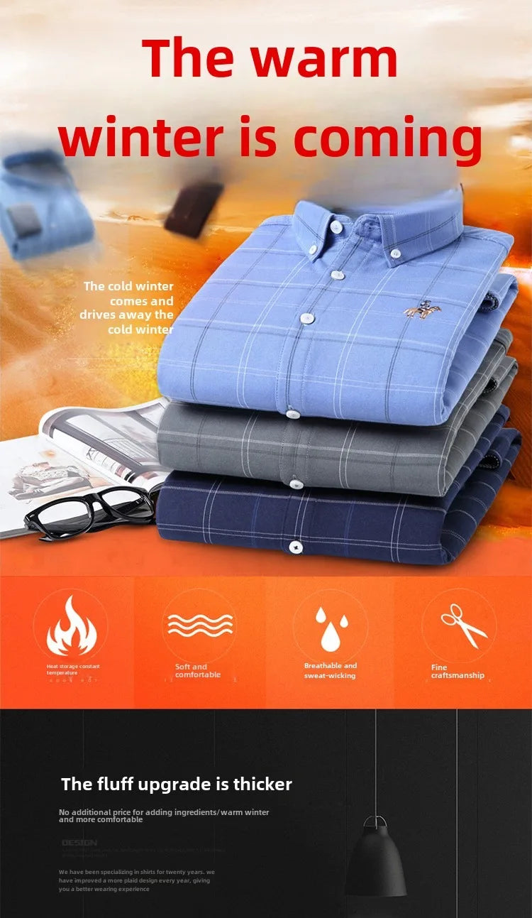 Men's long sleeve shirt thick warm autumn and winter comfortable soft high quality everything easy to take care of the street