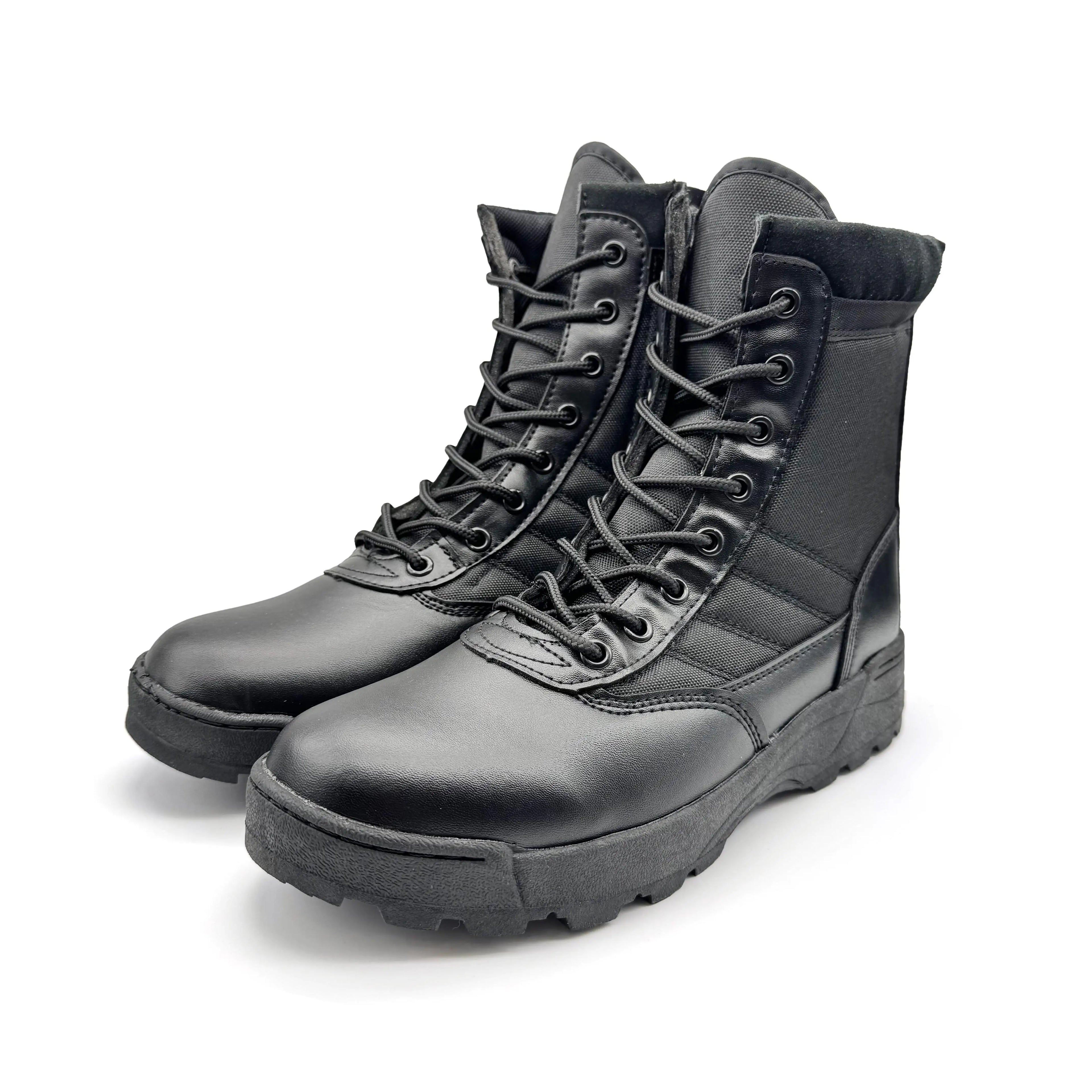 Black High-Top Tactical Boots Lightweight Wear-Resistant for Men And Women Comfortable Military Style Shoes