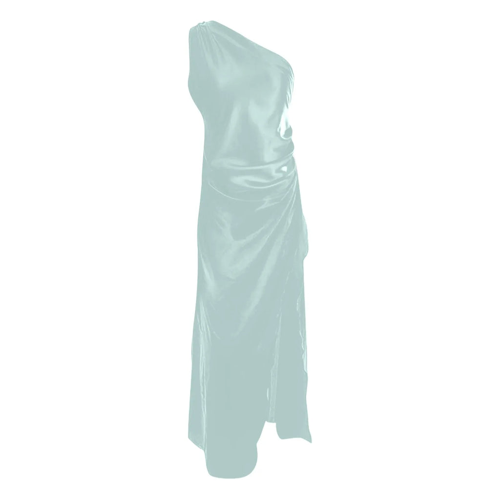 Sexy dresses for women Satin Backless Slim party Long Dress One Shoulder HighSplit Cocktail dress Wedding evening dresses elbise