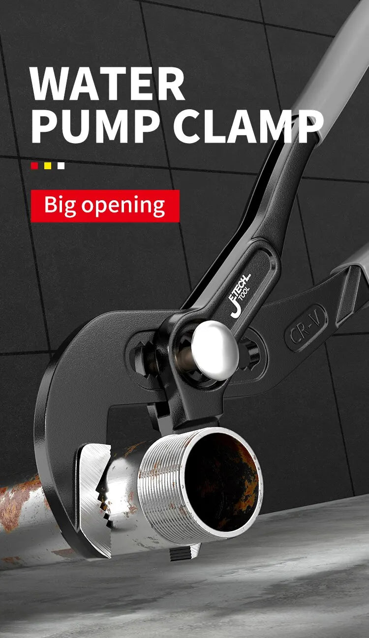 Water Pump Pliers Quick-Release Plumbing Pliers Pipe Wrench Adjustable Water Pipe Clamp Pliers Household Hand Tools Multi-functi