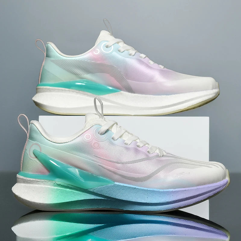 Sports Men Running Shoes Carbon Board Speciality Marathon Breathable Lightweight Women's Comfortable Athletic Nonskid Sneakers