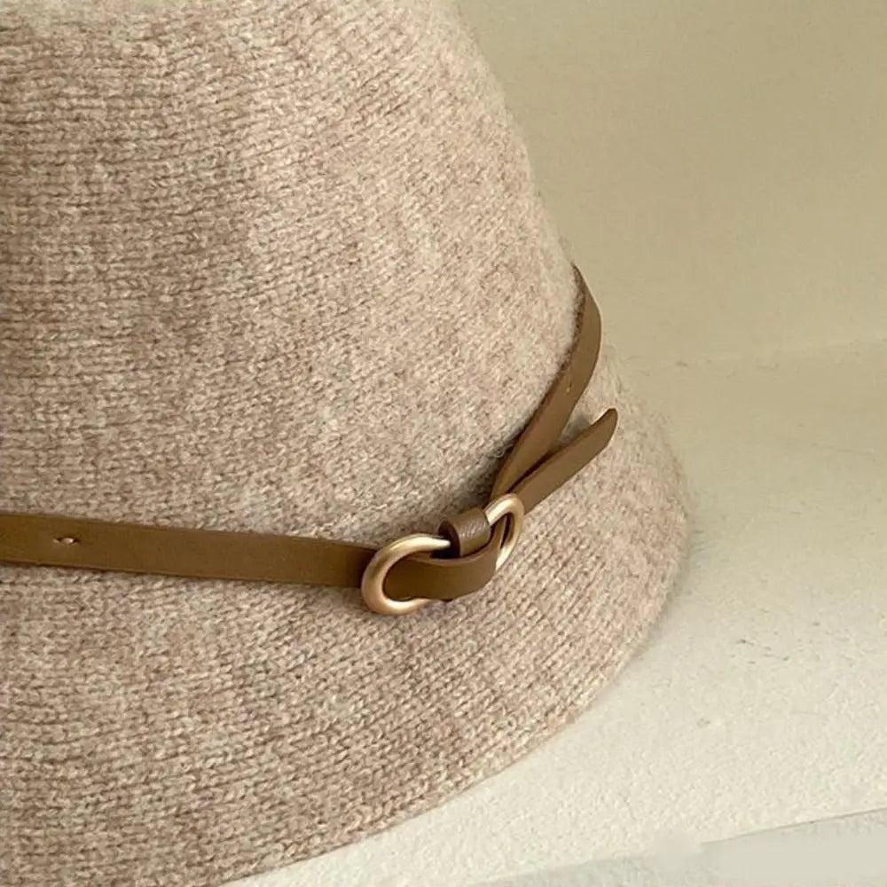 Casual Woolen Wool Fisherman Hat Elegant Pure Color Women's Formal hat Korean Style British Style Basin Hat Autumn