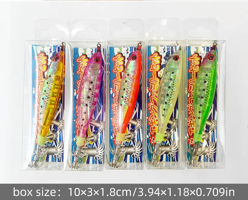 Glow-in-the-dark wood shrimp squid hook plastic hard bait blowpipe octopus hook lure fake bait squid bait