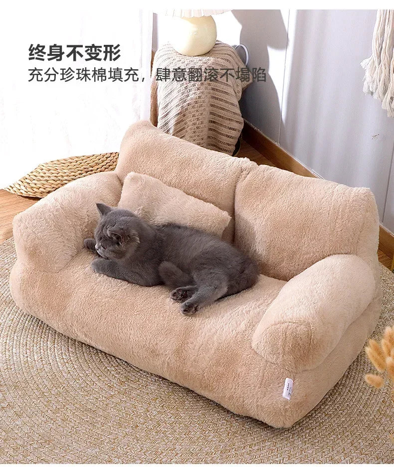Cat Bed House Plush Dog Sofa Beds Washable Warm Pet Dog Nest Cat Beds Sofa Comfortable CatS Cushion Dog Sleep Winter Furniture