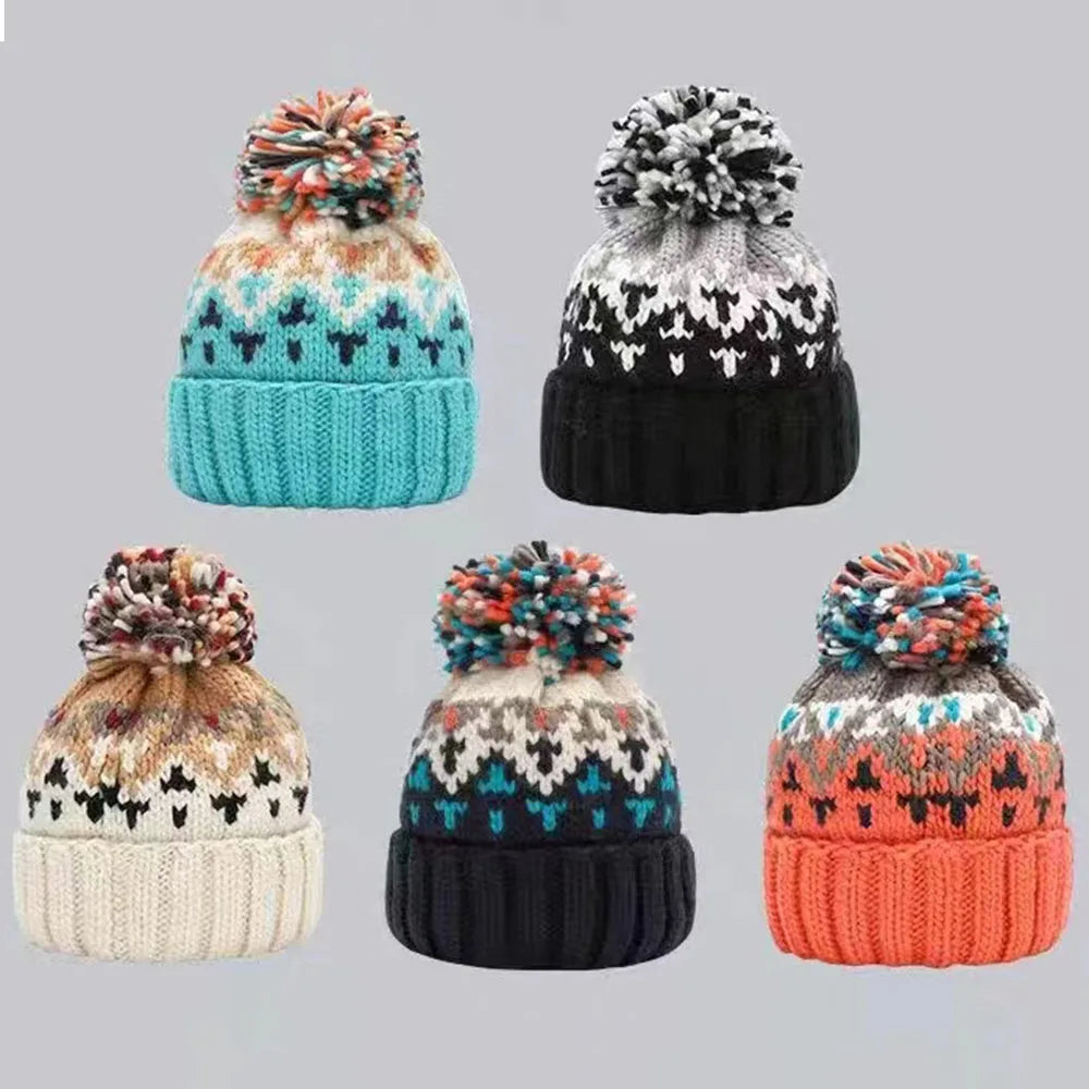 2024 skiing Cashmere Woman Winter Hat Autumn Beanies With Pompom Warm Wool Skullies Wholesales acrylic beanies winter hat