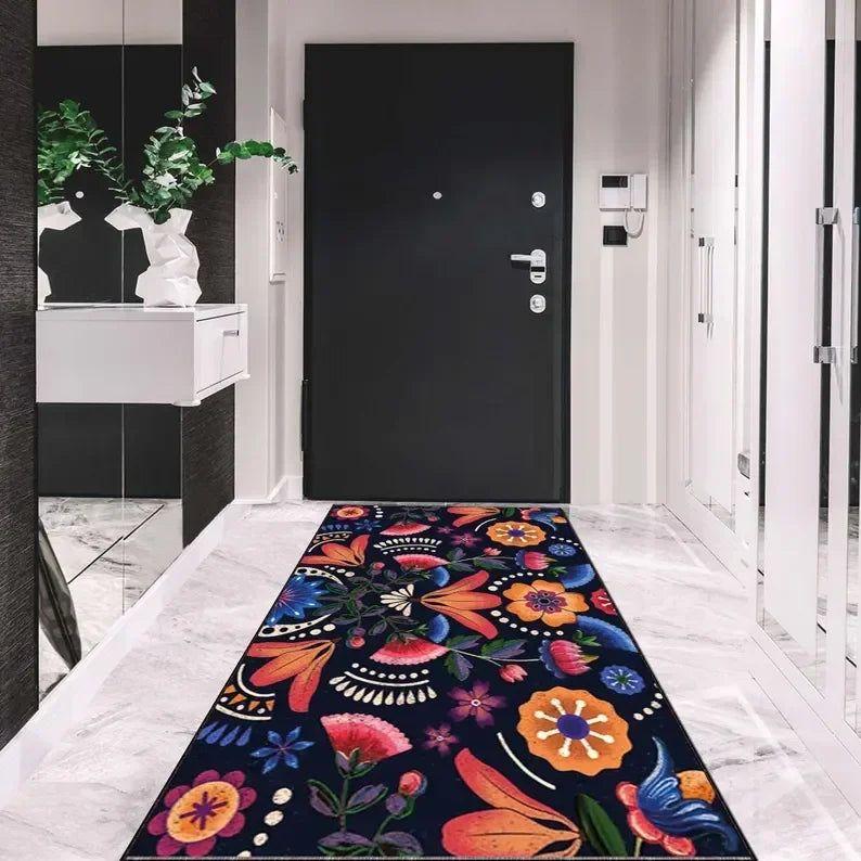 Boho Turkish Runner Rug Pink Persian Rug Kitchen Runner Rug Hallway Entry Rug, Washable Oushak Rug Farmhouse Runner Rug