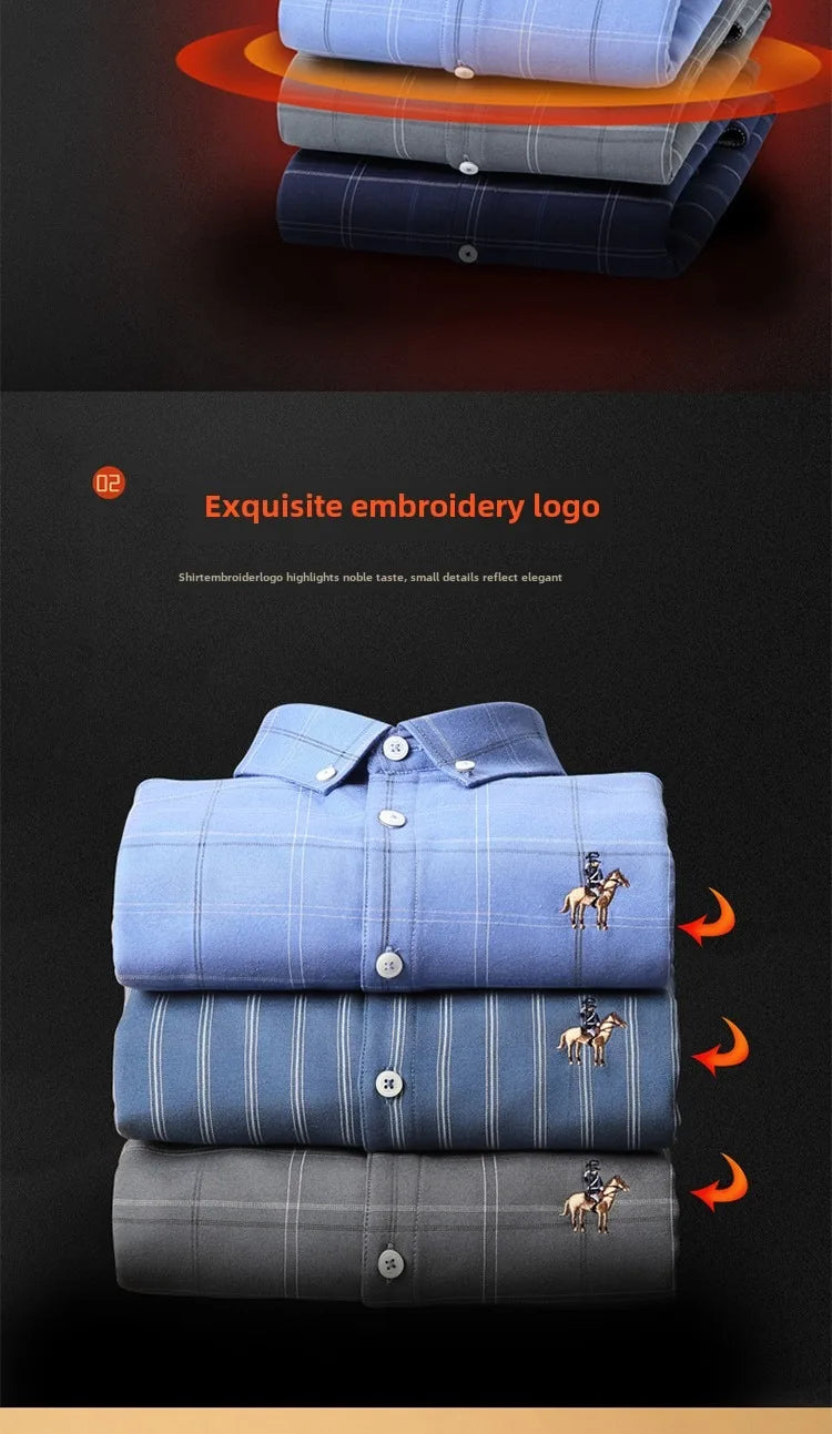 Men's long sleeve shirt thick warm autumn and winter comfortable soft high quality everything easy to take care of the street