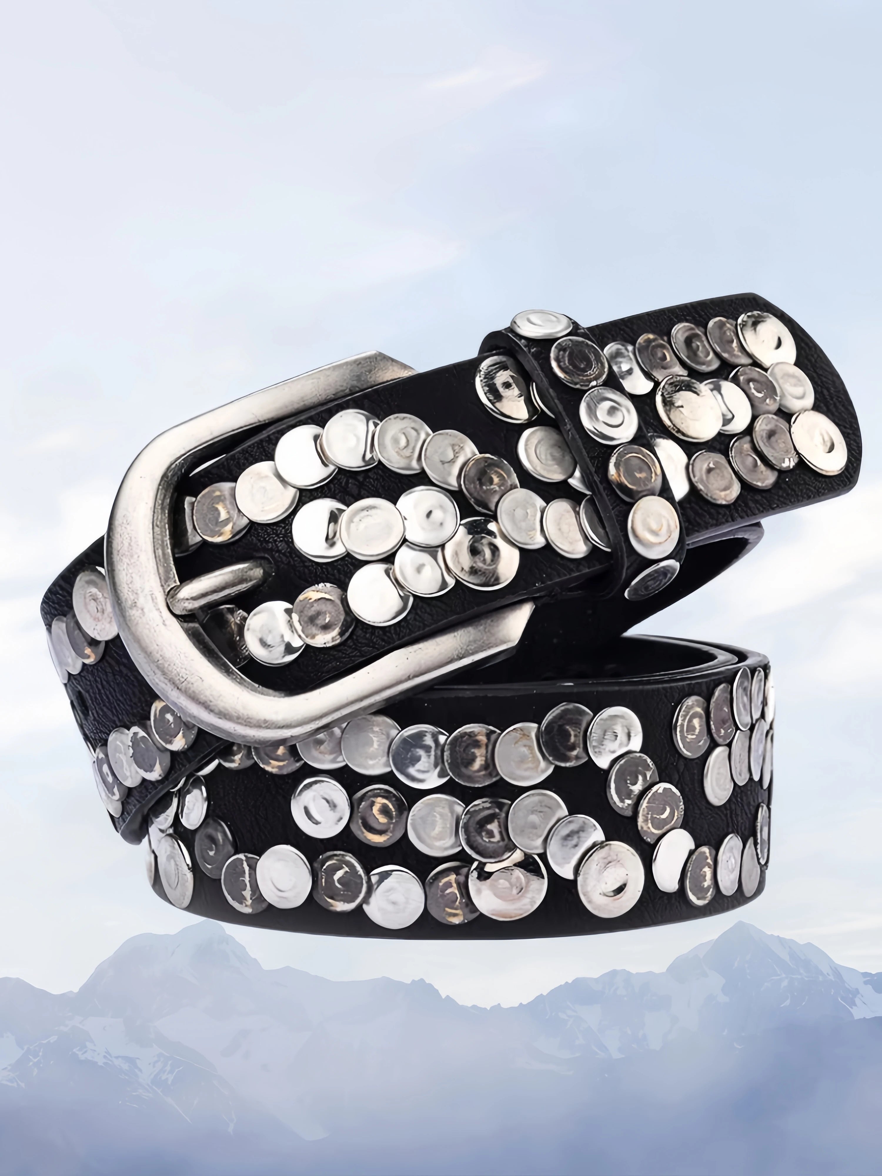 Women Belt Fashion Punk Pin Buckle Vintage Rivets Luxury Lady's Original Leather Belts For Women Jeans Waistband Female
