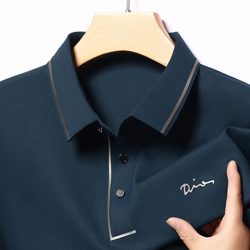 Men's Long Sleeve T-Shirt, Loose Fit Casual Printed Polo Shirts, Shrink Resistant Cotton Crewneck T-Shirt for Men