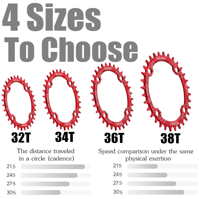 Bike 104BCD Elliptic mountain bike 32T 34T 36T 38T modified plus and minus teeth single tooth disc bycicle accesories Crank