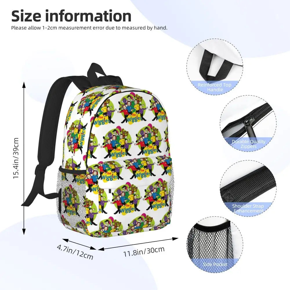 The Wiggles Tv Show Music Band Backpack Student Boys Girls BookBag Children School Bag Computer Shoulder Bags for Men Women