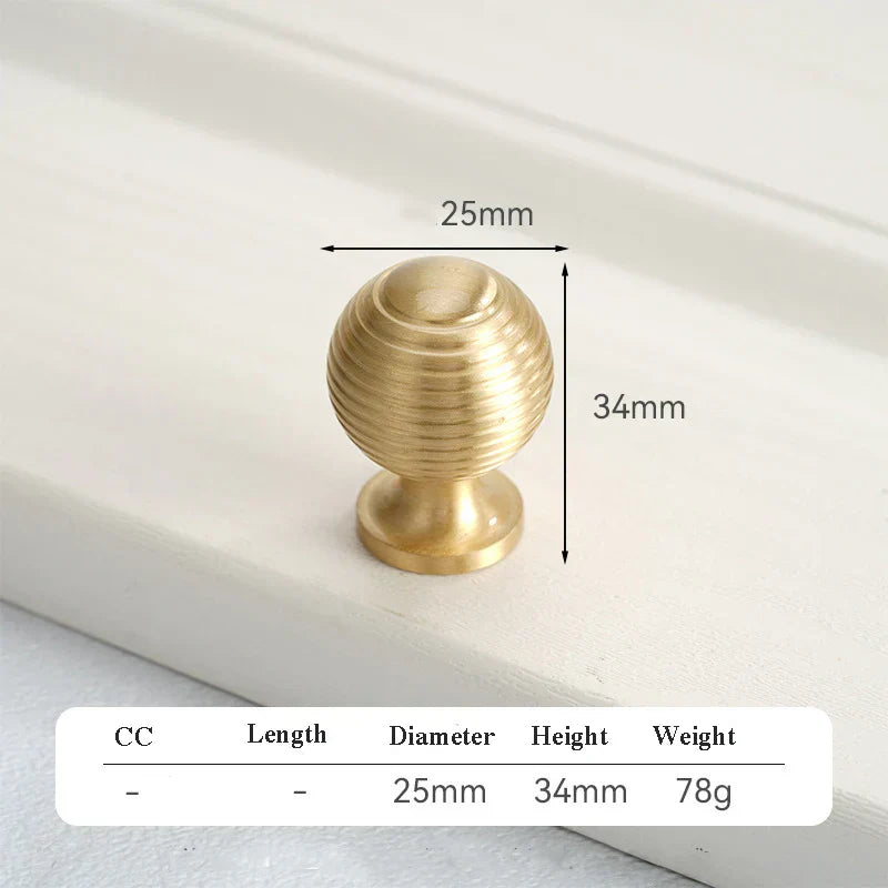 Satin Brushed Gold Brass Cabinet Handles – Modern Wardrobe and Drawer Knobs with French Style