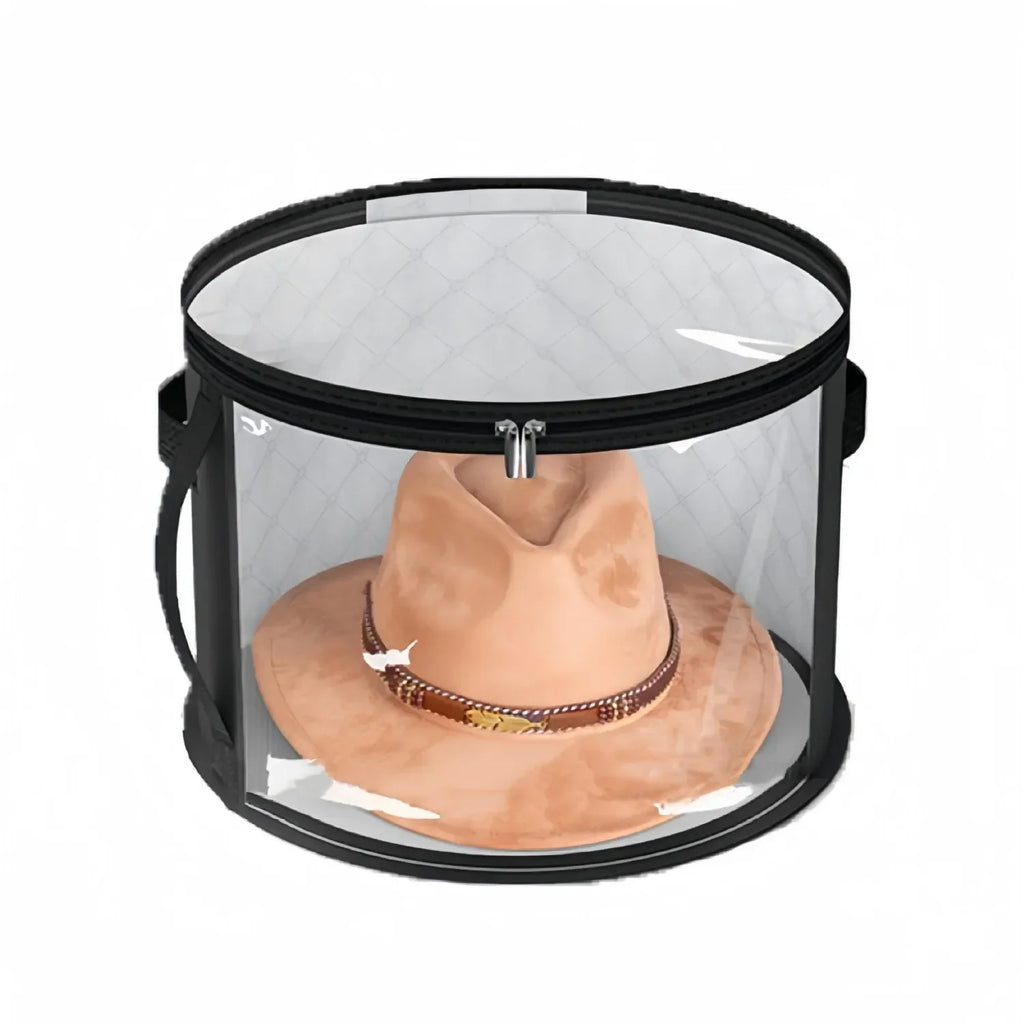 Hats Boxes for Women Storage Travel Large Round Hat Carrier Case Organizer Men Cowboys Caps Clothes Closet Storage Foldable