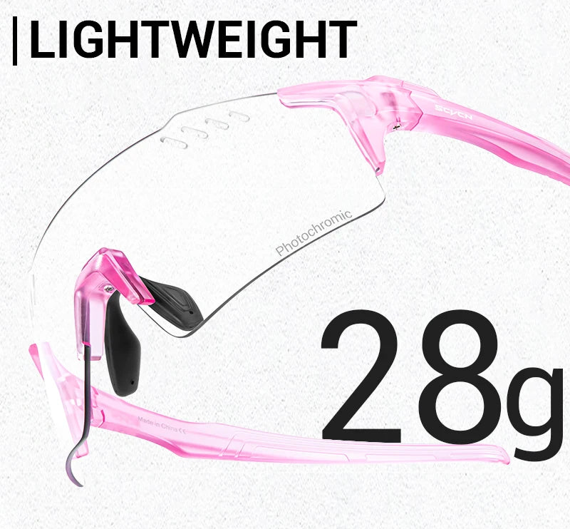 SCVCN Photochromic bike Cycling glasses UV400 Bicycle riding Eyewear Sports MTB Outdoor Sports Golf Camping Driving Eyepieces
