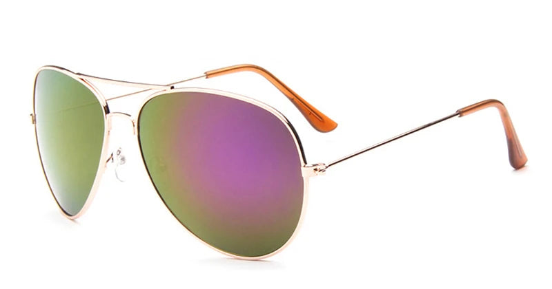 Sunglasses Men Metal Frame Sun Glasses Luxury Vintage Brand Designer Women Unisex Eyewear Blue Mirror Pilot Lunette De Soleil