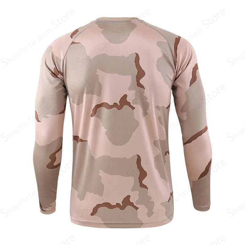 Men's Long Sleeve T-shirt 3d Camouflage Print Graphic T Shirts Men Women Fashion Fitness Tops Tees Outdoor Top Camo Clothing