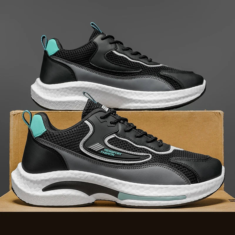 New Trendy Men's Sports Shoes Cushion Running Sneakers Outdoor Leisure Walking Jogging Trainers Soft Sole Breathable Footwear